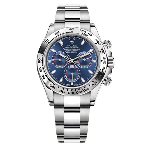 rolex daytona white dial with blue|Rolex daytona 116509 white gold.